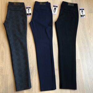 3 Pairs of NWT Dalia Pull-On Ponte Dress Pants in Gray Plaid, Navy & Black, Sz 4